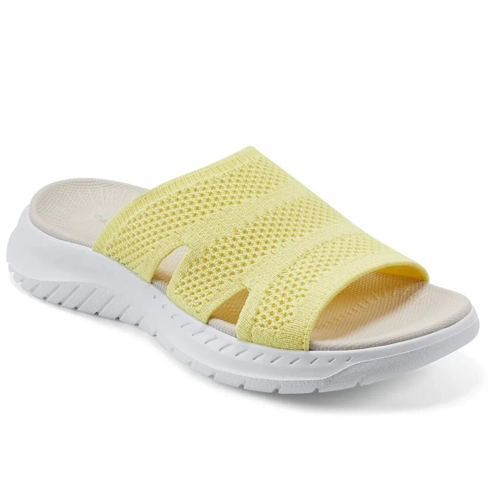 Easy Spirit Womens Deion Sporty Sandals Yellow Slip On Pool Slides 10 Medium